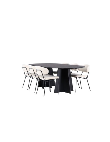 Matgrupp Bootcut med Chico matstolar, 230 × 115 cm