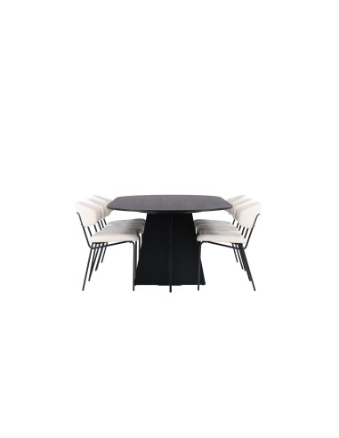 Matgrupp Bootcut med Chico matstolar, 230 × 115 cm