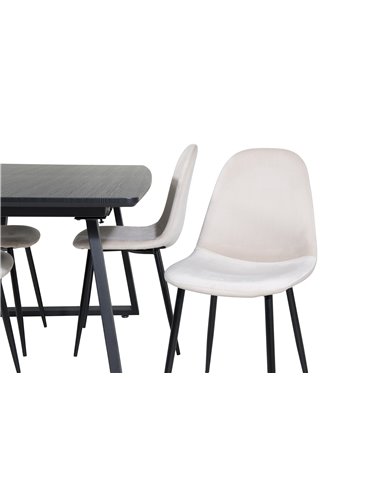 Matgrupp Inca med Polar matstolar, 160 × 85 cm