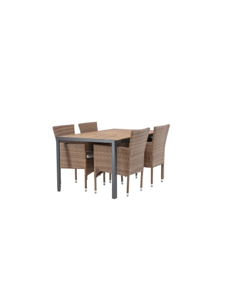 Matgrupp Break med Malina matstolar, 150 × 90 cm