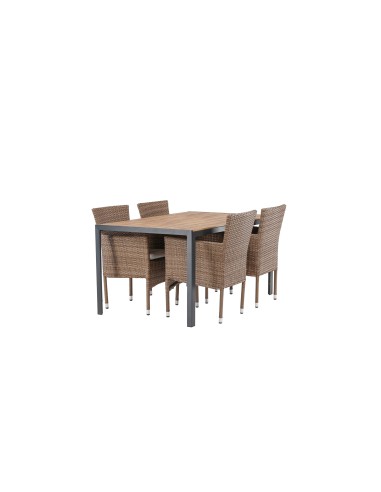 Matgrupp Break med Malina matstolar, 150 × 90 cm
