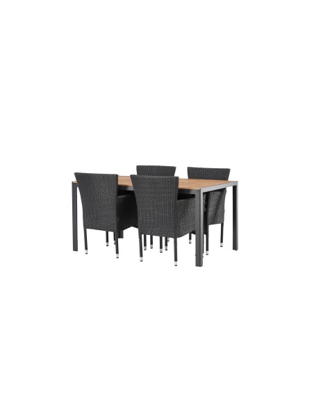 Matgrupp Break med Malina matstolar, 150 × 90 cm