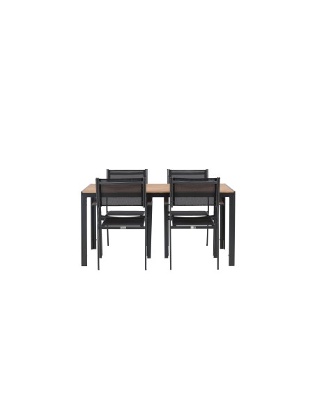 Matgrupp Break med Copacabana matstolar, 150 × 90 cm