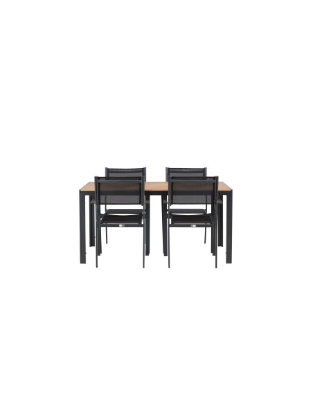 Matgrupp Break med Copacabana matstolar, 150 × 90 cm
