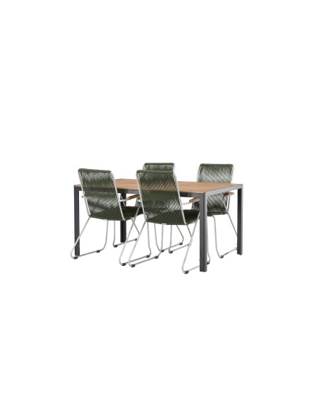 Matgrupp Break med Bois matstolar, 150 × 90 cm