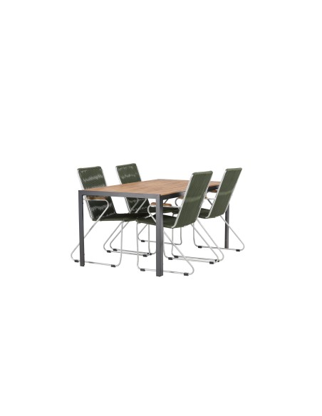 Matgrupp Break med Bois matstolar, 150 × 90 cm
