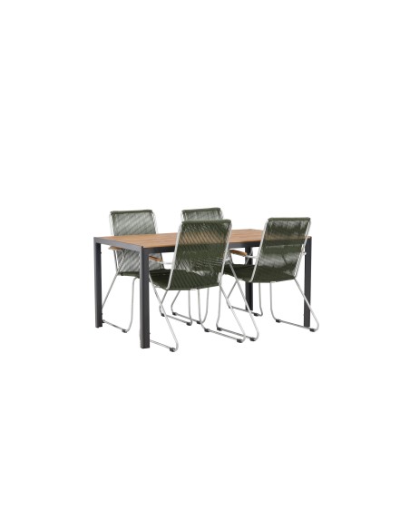 Matgrupp Break med Bois matstolar, 150 × 90 cm