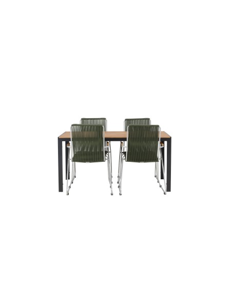 Matgrupp Break med Bois matstolar, 150 × 90 cm