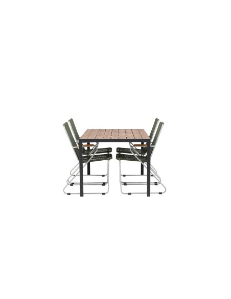 Matgrupp Break med Bois matstolar, 150 × 90 cm