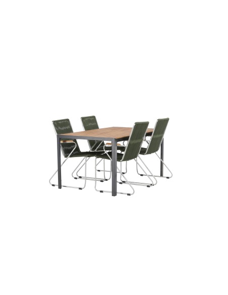 Matgrupp Break med Bois matstolar, 150 × 90 cm