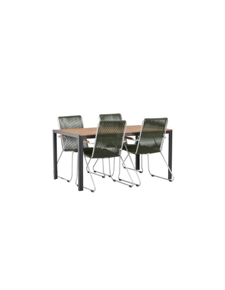 Matgrupp Break med Bois matstolar, 150 × 90 cm