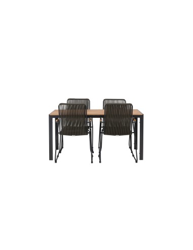 Matgrupp Break med Bois matstolar, 150 × 90 cm