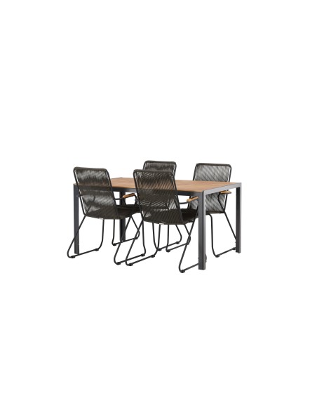 Matgrupp Break med Bois matstolar, 150 × 90 cm