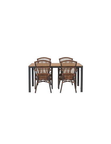Matgrupp Break med Galera matstolar, 150 × 90 cm