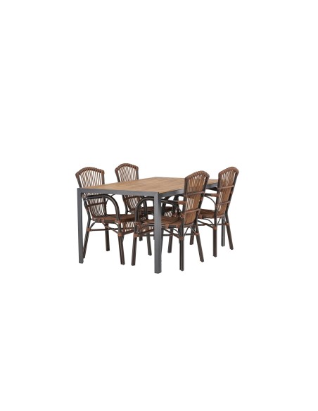 Matgrupp Break med Galera matstolar, 150 × 90 cm