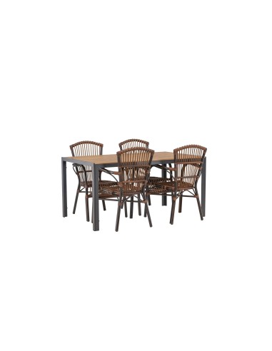 Matgrupp Break med Galera matstolar, 150 × 90 cm