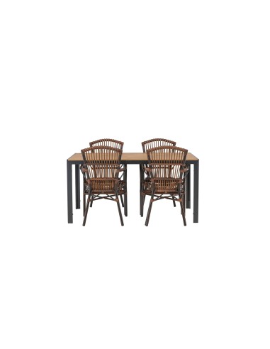 Matgrupp Break med Galera matstolar, 150 × 90 cm