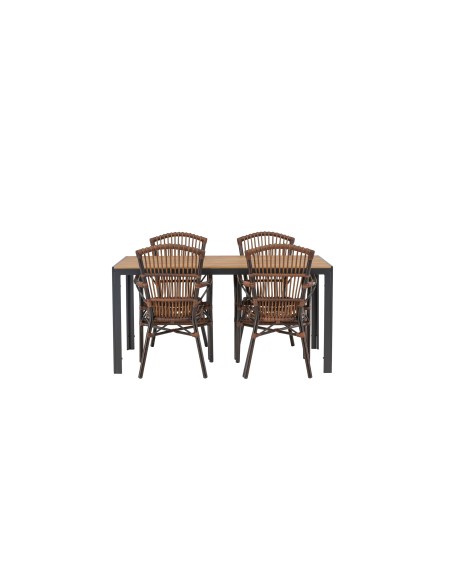 Matgrupp Break med Galera matstolar, 150 × 90 cm