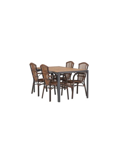 Matgrupp Break med Galera matstolar, 150 × 90 cm