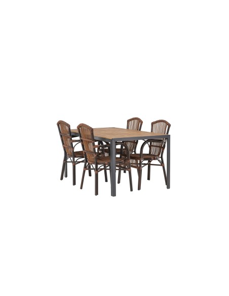 Matgrupp Break med Galera matstolar, 150 × 90 cm
