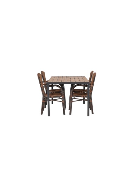 Matgrupp Break med Galera matstolar, 150 × 90 cm