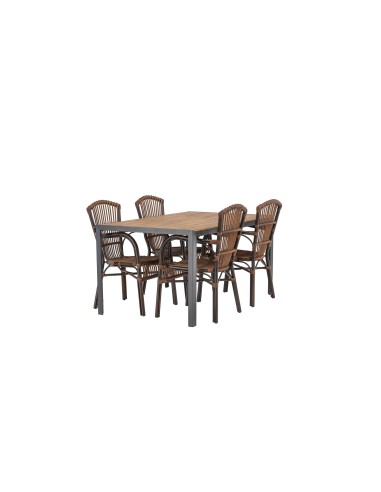 Matgrupp Break med Galera matstolar, 150 × 90 cm