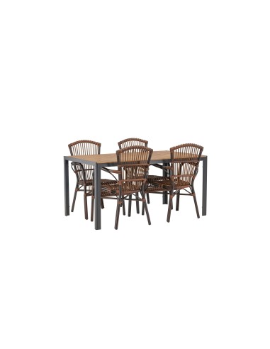 Matgrupp Break med Galera matstolar, 150 × 90 cm