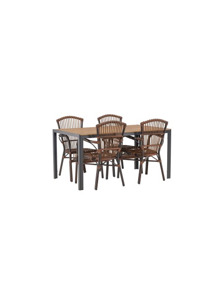 Matgrupp Break med Galera matstolar, 150 × 90 cm
