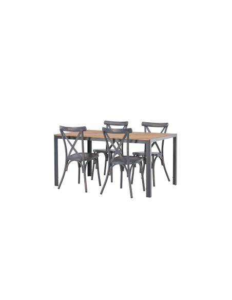 Matgrupp Break med Tablas matstolar, 150 × 90 cm