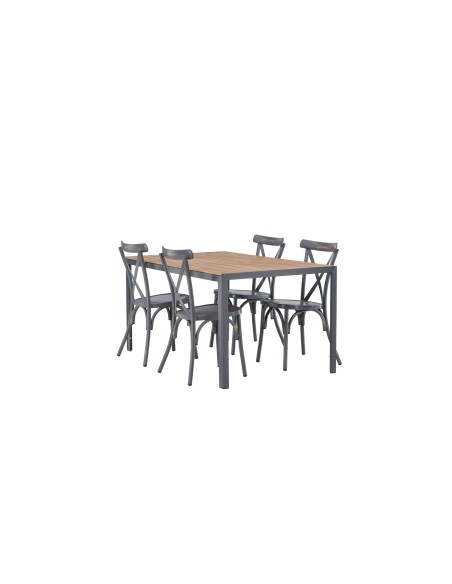 Matgrupp Break med Tablas matstolar, 150 × 90 cm