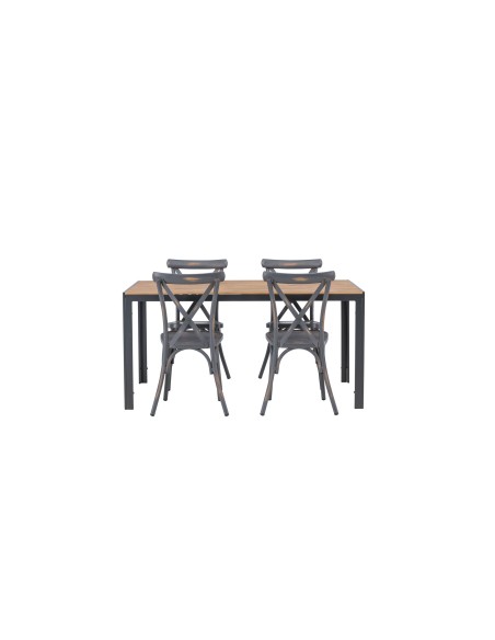 Matgrupp Break med Tablas matstolar, 150 × 90 cm
