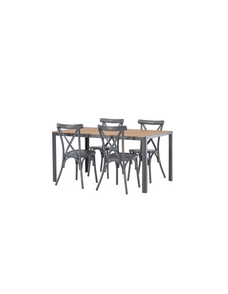 Matgrupp Break med Tablas matstolar, 150 × 90 cm