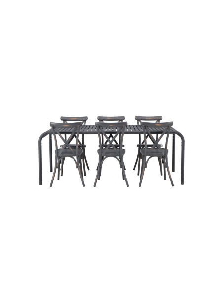 Matgrupp Borneo med Tablas matstolar, 200 × 100 cm