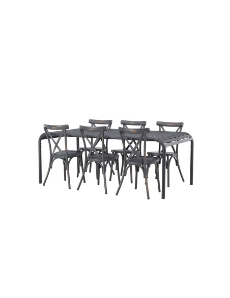 Matgrupp Borneo med Tablas matstolar, 200 × 100 cm