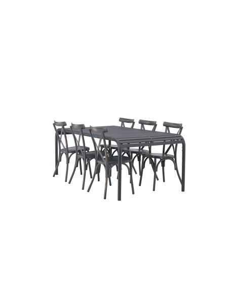Matgrupp Borneo med Tablas matstolar, 200 × 100 cm