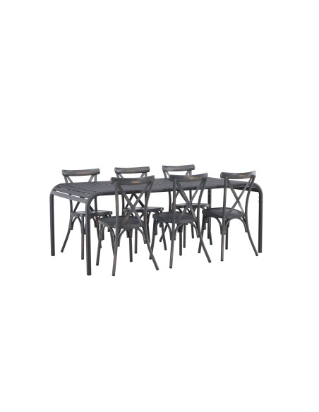 Matgrupp Borneo med Tablas matstolar, 200 × 100 cm