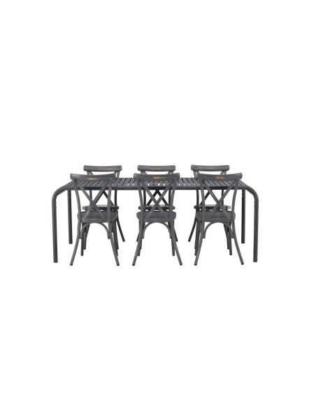 Matgrupp Borneo med Tablas matstolar, 200 × 100 cm
