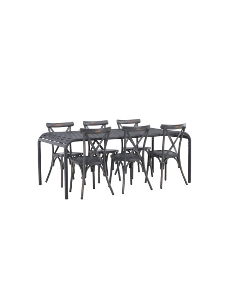 Matgrupp Borneo med Tablas matstolar, 200 × 100 cm
