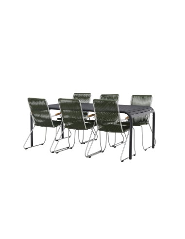 Matgrupp Borneo med Bois matstolar, 200 × 100 cm