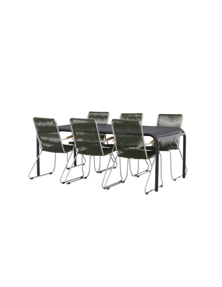 Matgrupp Borneo med Bois matstolar, 200 × 100 cm