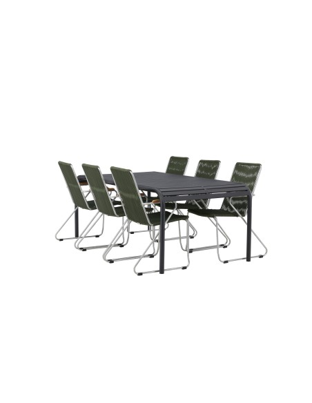 Matgrupp Borneo med Bois matstolar, 200 × 100 cm