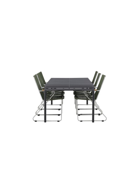 Matgrupp Borneo med Bois matstolar, 200 × 100 cm