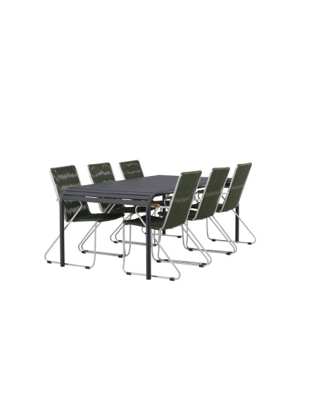 Matgrupp Borneo med Bois matstolar, 200 × 100 cm