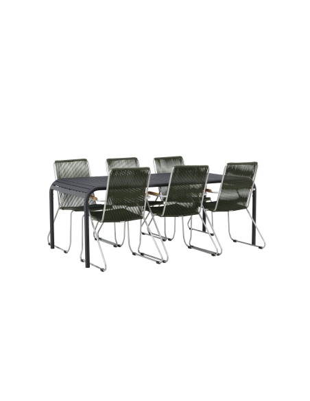 Matgrupp Borneo med Bois matstolar, 200 × 100 cm