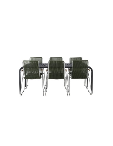 Matgrupp Borneo med Bois matstolar, 200 × 100 cm