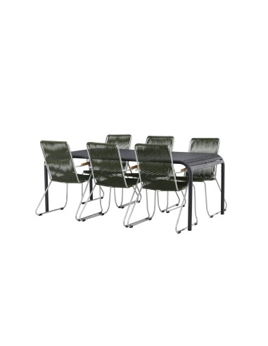 Matgrupp Borneo med Bois matstolar, 200 × 100 cm