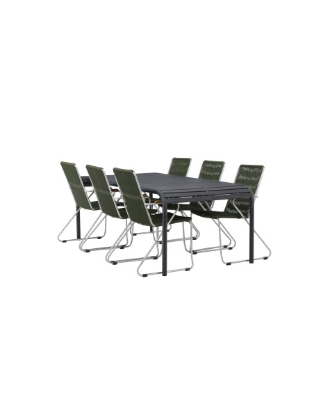 Matgrupp Borneo med Bois matstolar, 200 × 100 cm