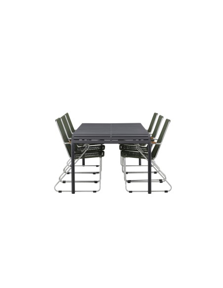 Matgrupp Borneo med Bois matstolar, 200 × 100 cm