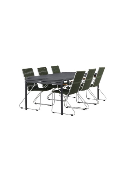 Matgrupp Borneo med Bois matstolar, 200 × 100 cm