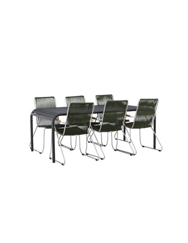 Matgrupp Borneo med Bois matstolar, 200 × 100 cm